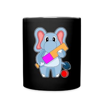 Éléphant Cricket Battes de cricket - Mug uni - noir - Devant