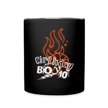 Basketball 10. Geburtstag Basketballer - Tasse einfarbig - Schwarz - Vorne