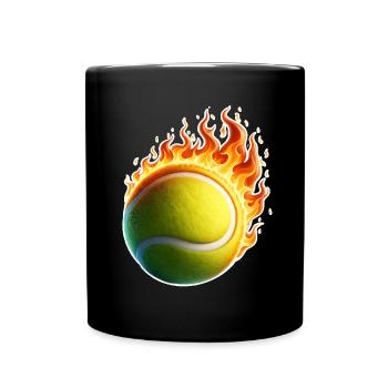 Tennis Flames Tennis Ball - Full Colour Mug - black - Front