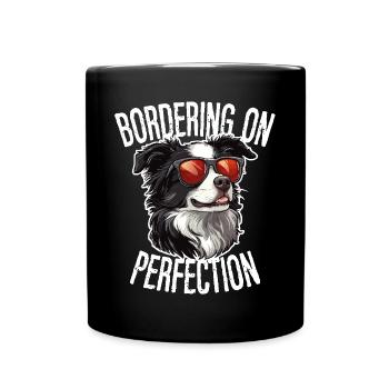 Border Collie Dog Border Collie Bordering On - Full Colour Mug - black - Front