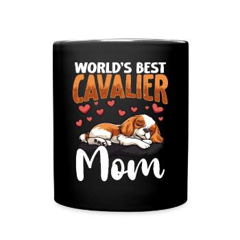 Cavalier King Charles Spaniel Dog Cavalier Mom - Full Colour Mug - black - Front