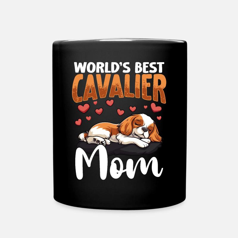 Cavalier King Charles Spaniel Cane Cavalier Mamma - Tazza monocolore - nero