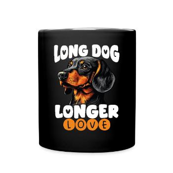 Dackel Dog Dachshund Long Dog Longer Love - Tasse einfarbig - Schwarz - Vorne