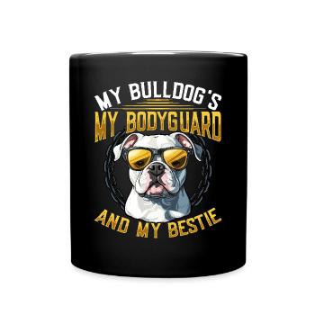 Bouledogue américain Mon garde du corps Mon meilleur chien - Mug uni - noir - Devant