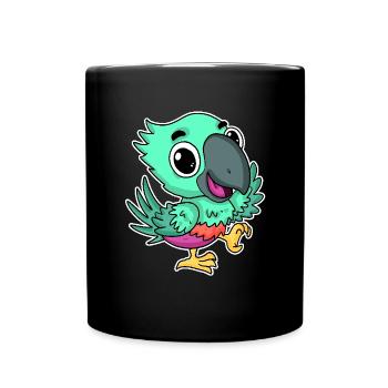 Perroquet mignon mignon - Mug uni - noir - Devant