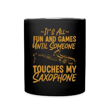 Saxophones It's All Fun And Games - Full Colour Mug - black - Front