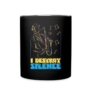 Saxophones I Destroy Silence - Mug uni - noir - Devant