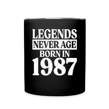 Legends Never Grow Old Birthday 1987 - Full Colour Mug - black - Front