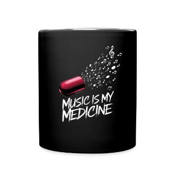 Musik ist meine Medizin für Musikliebhaber - Tasse einfarbig - Schwarz - Vorne