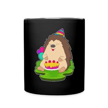 Gâteau d’anniversaire hérisson - Mug uni - noir - Devant