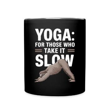 Lazy Sloth Yoga Zen Meditation Yoga Instructor - Full Colour Mug - black - Front