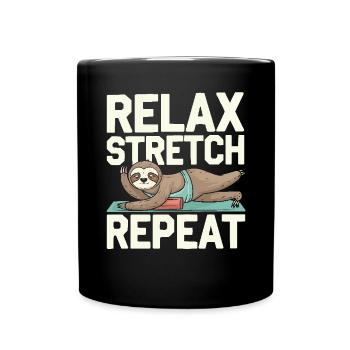 Lazy Sloth Yoga Zen Meditation Yoga Instructor - Full Colour Mug - black - Front