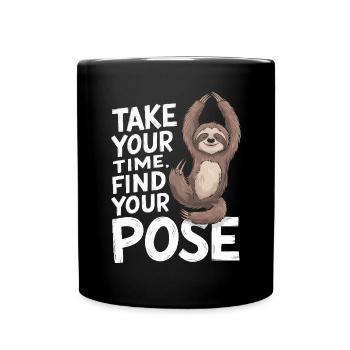 Lazy Sloth Yoga Zen Meditation Yoga Instructor - Full Colour Mug - black - Front