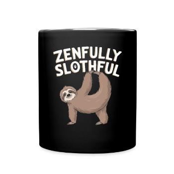 Lazy Sloth Yoga Zen Meditation Yoga Instructor - Full Colour Mug - black - Front