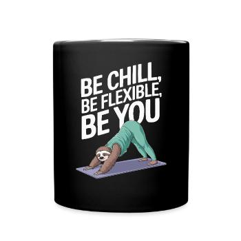 Lazy Sloth Yoga Zen Meditation Yoga Instructor - Full Colour Mug - black - Front