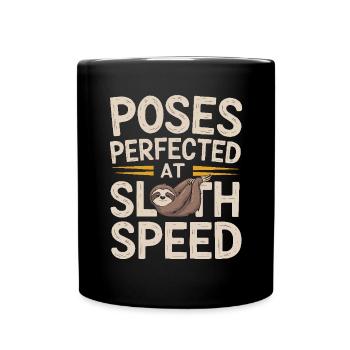 Lazy Sloth Yoga Zen Meditation Yoga Instructor - Full Colour Mug - black - Front