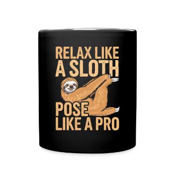 Lazy Sloth Yoga Zen Meditation Yoga Instructor - Full Colour Mug - black - Front