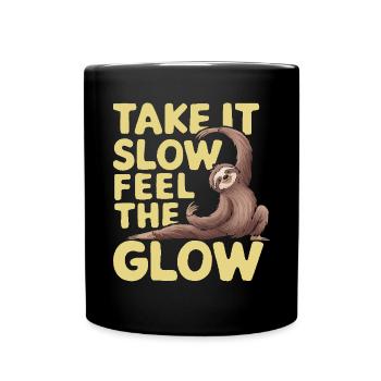 Lazy Sloth Yoga Zen Meditation Yoga Instructor - Full Colour Mug - black - Front