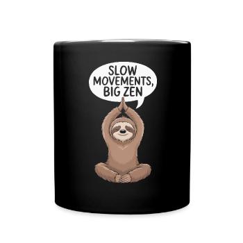 Lazy Sloth Yoga Zen Meditation Yoga Instructor - Full Colour Mug - black - Front