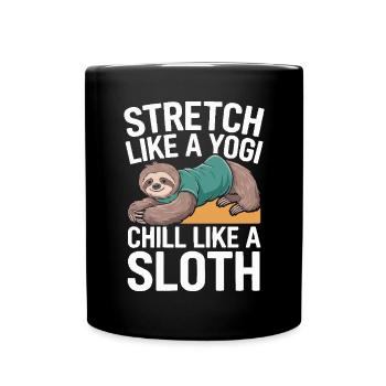 Lazy Sloth Yoga Zen Meditation Yoga Instructor - Full Colour Mug - black - Front