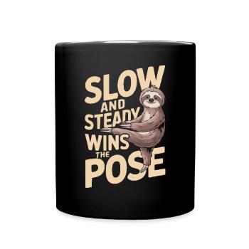 Lazy Sloth Yoga Zen Meditation Yoga Instructor - Full Colour Mug - black - Front