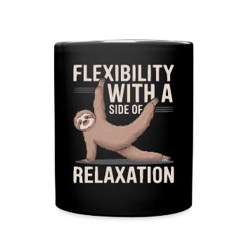 Lazy Sloth Yoga Zen Meditation Yoga Instructor - Full Colour Mug - black - Front