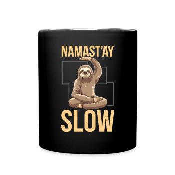 Lazy Sloth Yoga Zen Meditation Yoga Instructor - Full Colour Mug - black - Front