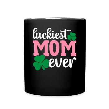 La maman irlandaise de la Saint-Patrick est la plus heureuse - Mug uni - noir - Devant