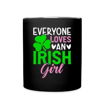 Saint-Patrick L’amour tout le monde aime un Irlandais - Mug uni - noir - Devant