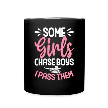 Schwimmen Schwimmer Frauen Einige Mädchen jagen - Tasse einfarbig - Schwarz - Vorne