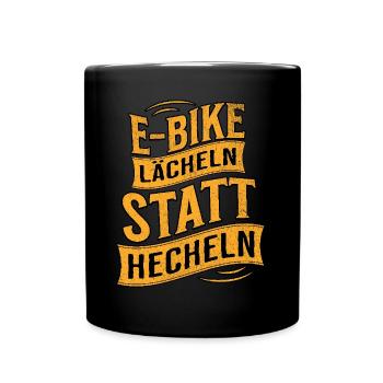 E-Bike E-Biker - Tasse einfarbig - Schwarz - Vorne
