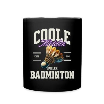 Badminton Mädchen - Tasse einfarbig - Schwarz - Vorne