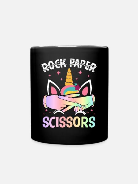 Lustige Lesben Stolz LGBTQ Rock Paper Scissors - Tasse einfarbig - Schwarz