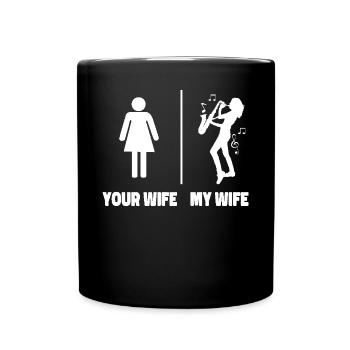Saxophones Votre femme Ma femme - Mug uni - noir - Devant