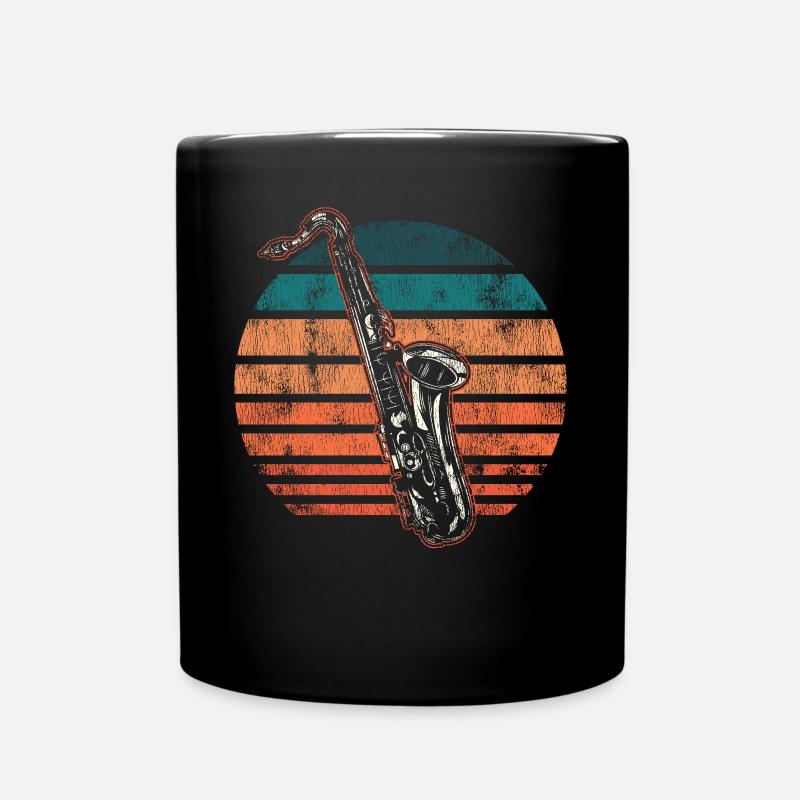Saxophone Rétro Vintage - Mug uni - noir
