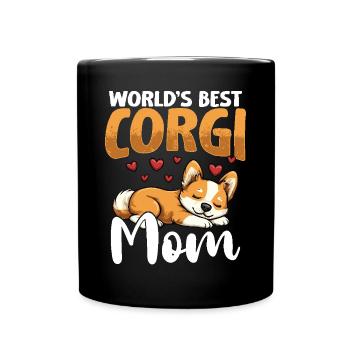 Welsh Corgi Pembroke La meilleure maman corgi du monde - Mug uni - noir - Devant