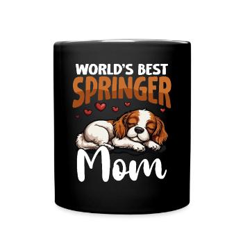 English Springer Spaniel World's Best Springer Mom - Full Colour Mug - black - Front