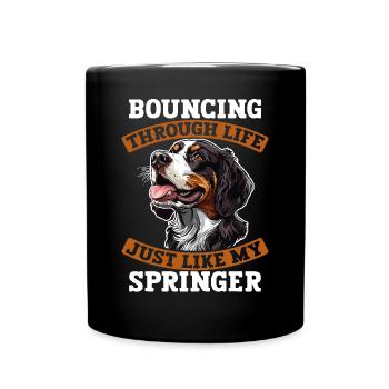 L’épagneul springer anglais rebondit dans la vie - Mug uni - noir - Devant