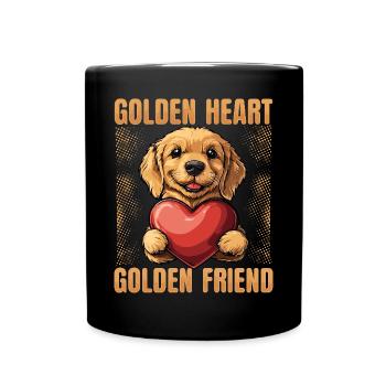 Golden Retriver Golden Heart Golden Friend - Full Colour Mug - black - Front