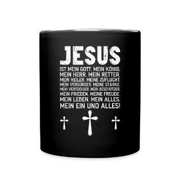 Jesus Christlich Katholiken Gläubiger Gottesdienst - Tasse einfarbig - Schwarz - Vorne