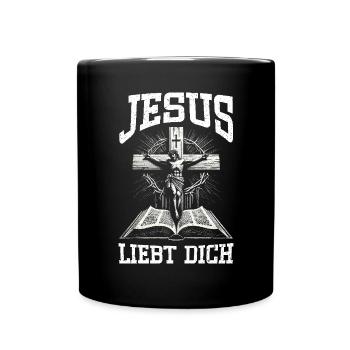 Jesus Christlich Katholiken Gläubiger Gottesdienst - Tasse einfarbig - Schwarz - Vorne