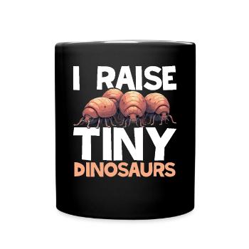 Isopod Lover Entomologist Dinosaur Rollie Pill bug - Full Colour Mug - black - Front