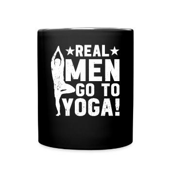 Yoga Méditation - Les vrais hommes vont au yoga - Mug uni - noir - Devant