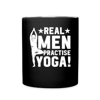 Yoga Lover - De vrais hommes pratiquent le yoga - Mug uni - noir - Devant