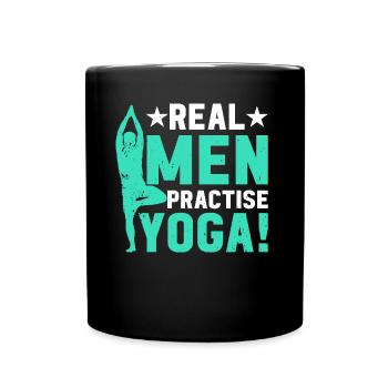 Yoga Méditation - De vrais hommes pratiquent le yoga - Mug uni - noir - Devant
