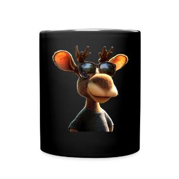 Moose Mosses Bull Elk Antlers Deer Wild Moose - Full Colour Mug - black - Front