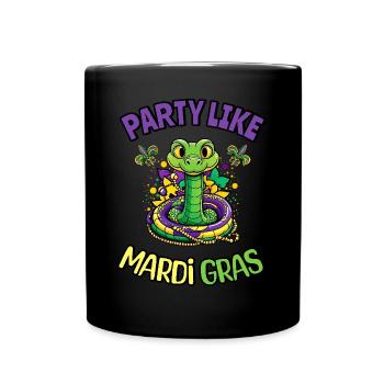 Party Wie Mardi Gras Snake Beads Fun Fest - Tasse einfarbig - Schwarz - Vorne