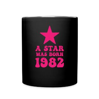 Ein Stern Wurde 1982 Geboren Geburtstag - Tasse einfarbig - Schwarz - Vorne