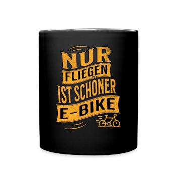 E-Bike E-Biker - Tasse einfarbig - Schwarz - Vorne
