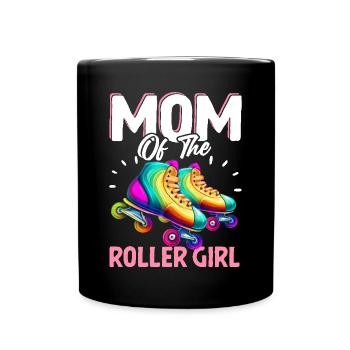 Roller girl mère scooter de patinage à roulettes - Mug uni - noir - Devant